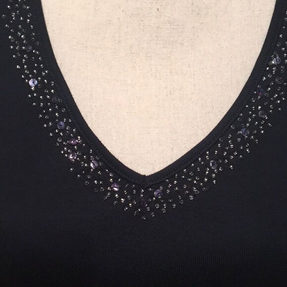 Ann Taylor Navy Embellished Tank - Picture 3 of 6